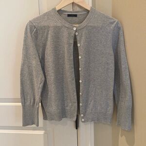 J.Crew gray cardigan sweater with three-quarter sleeves